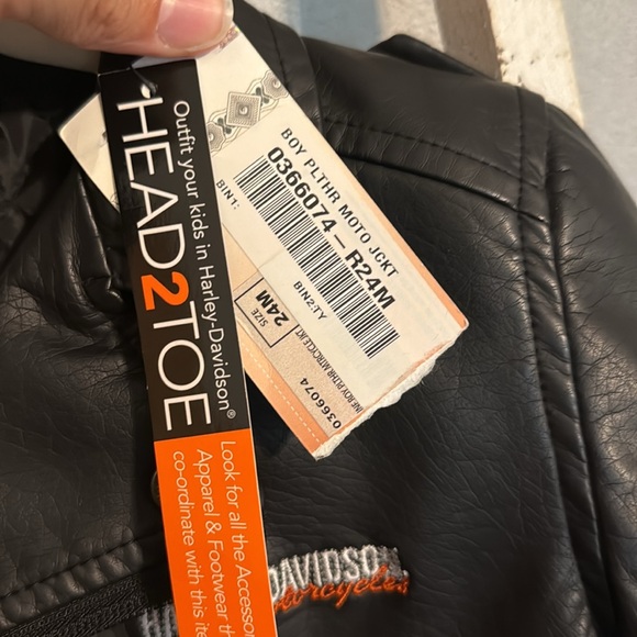 NWT Harley Davidson Boy Toddler Moto Pleather Jacket - Picture 4 of 10